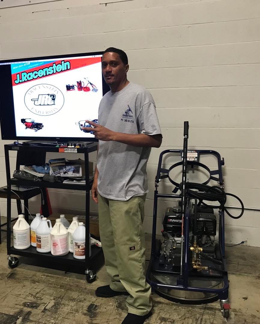 Pressure washing equipment training at J. Racenstein University